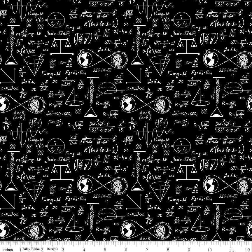 NASA Apollo 11 Astrophysics Black - Riley Blake Designs - Space Math ...
