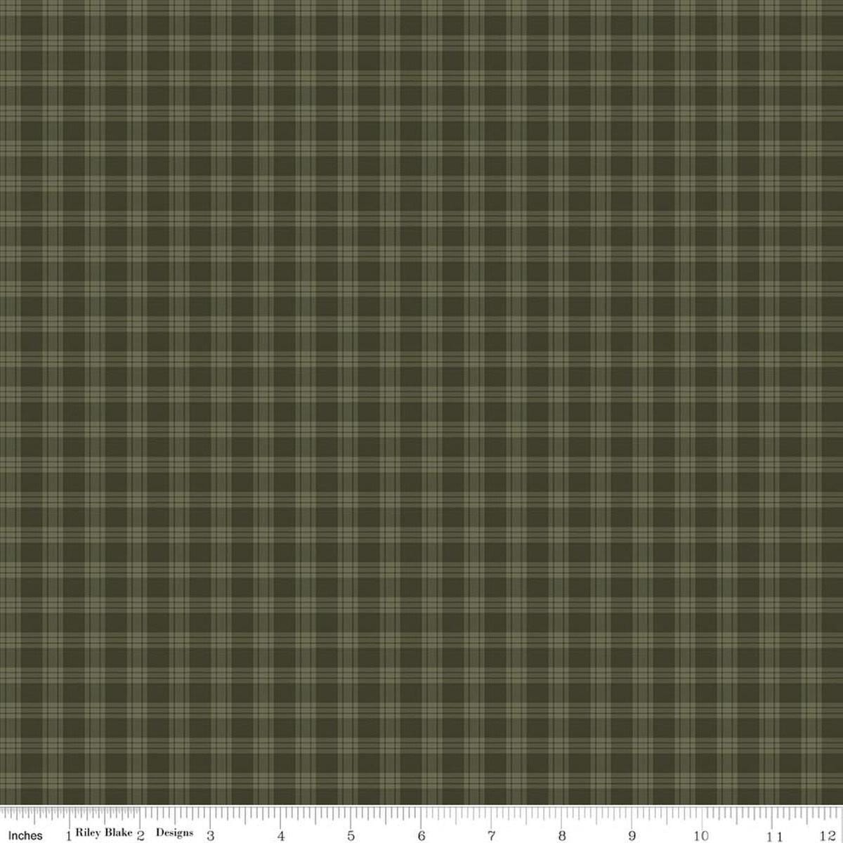 SALE Whispering Pines Plaid Green Checkered Fabric - C17955 - Riley Blake Quilting Cotton Fabric