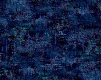 Vibe Mottled Blender 30663 Navy N - QT Fabrics - Textured Splotched Spotted -Quilting Cotton Fabric