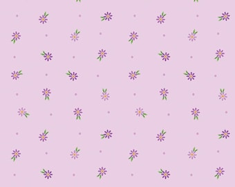 Strength in Lavender Ditsy C13224 Lavender by Riley Blake Designs - Cancer Awareness Floral Flowers - Quilting Cotton Fabric