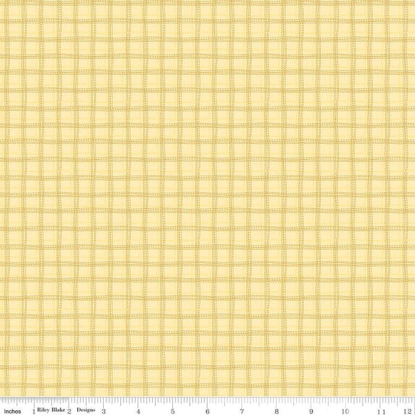 Yellow Plaid Fabric Etsy