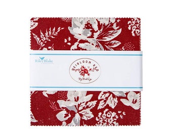 Heirloom Red Charm Pack 5" Stacker Bundle - Riley Blake Designs - 42 piece Precut Pre cut - Red Cream - Quilting Cotton Fabric