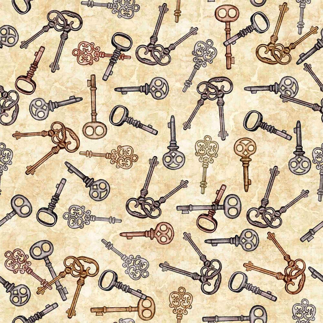 Key Toss SALE Steampunk Adventures 29566 Key Toss E - QT Fabrics - Victorian ...