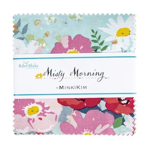 SALE Misty Morning Charm Pack 5" Stacker Bundle - Riley Blake Designs - 42 piece Precut Pre cut - Floral Flowers - Quilting Cotton Fabric