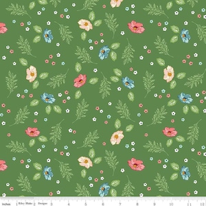 Melody Flower Fields C15142 Clover - Riley Blake Designs - Blossoms Leaves Flower - Quilting Cotton Fabric