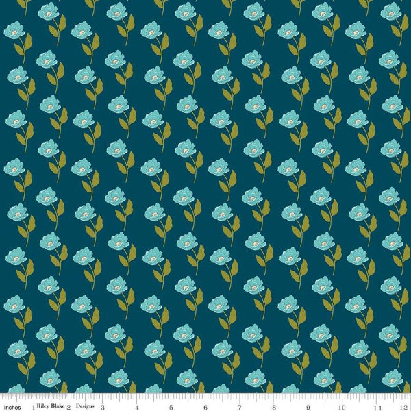 SALE Feed My Soul Flowers C14552 Navy by Riley Blake Designs - Floral Flower - Quilting Cotton Fabric