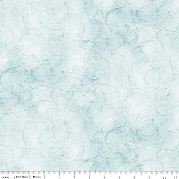 SALE Painter's Watercolor Swirl C680 Bleached Denim - Riley Blake Designs - Blue Tone-on-Tone - Quilting Cotton Fabric