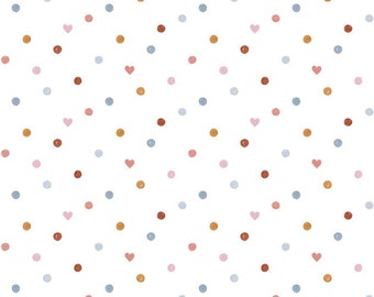 SALE Heartsong Hearts C11306 White - Riley Blake Designs - Heart Dots - Quilting Cotton Fabric