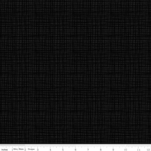 SALE Texture C610 Black by Riley Blake Designs - Sketched Tone-on-Tone Irregular Grid - Quilting Cotton Fabric