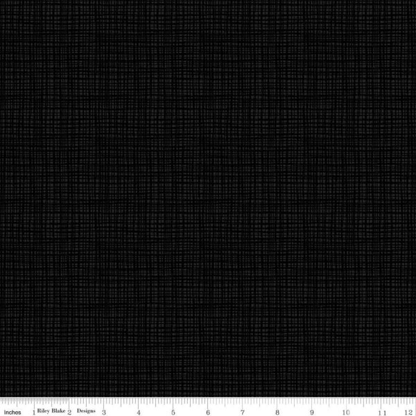 SALE Texture C610 Black by Riley Blake Designs - Sketched Tone-on-Tone Irregular Grid - Quilting Cotton Fabric