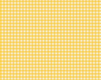 18" End of Bolt - SALE Copacetic PRINTED Gingham C14684 Lemon Chiffon - Riley Blake - Checks Check Checkered - Quilting Cotton Fabric