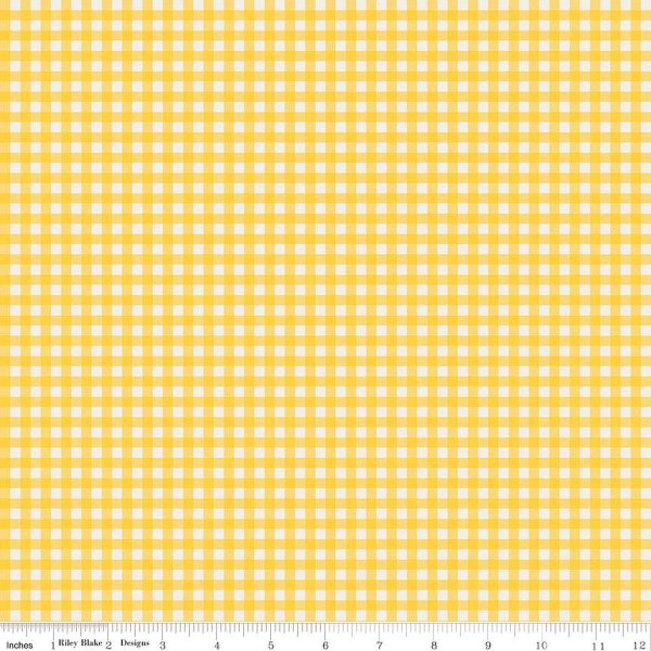 SALE Copacetic PRINTED Gingham C14684 Lemon Chiffon by Riley Blake Designs - Checks Check Checkered - Quilting Cotton Fabric