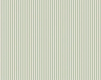 SALE 1/8 Eighth Inch Stripe on Ivory C505 Sage - Riley Blake Designs - Small Striped - Quilting Cotton Fabric