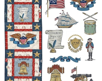 SALE Machine Embroidery America 250 Door Banner & Asset Pack Patriotic Asset Pack - ME100JAD24R5 - Riley Blake Embroidery Supplies