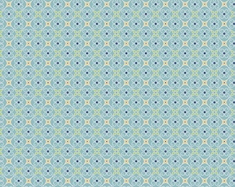 SALE Cozy Christmas Wrapping Paper C5367 Blue - Riley Blake Designs - Lori Holt - Geometric Swirls Dots - Quilting Cotton Fabric