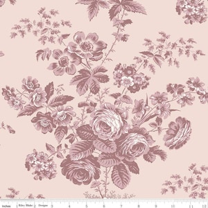 3-Yard Cut - SALE Exquisite WIDEBACK WB10709 Blush - Riley Blake Designs - 108" Floral Flowers Tonal Pink - Quilting Cotton Fabric