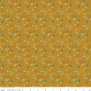 SALE Forgotten Memories Ditsy C12756 Gold - Riley Blake Designs - Floral Flowers - Quilting Cotton Fabric