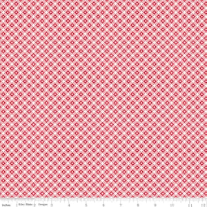 May include: A white fabric with a red and white gingham pattern. The fabric is a woven cotton blend and is perfect for quilting, crafts, and home decor projects.