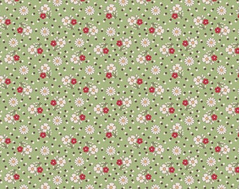 SALE Mercantile Yesterday C14401 Lettuce by Riley Blake Designs - Lori Holt - Floral Flowers - Quilting Cotton Fabric