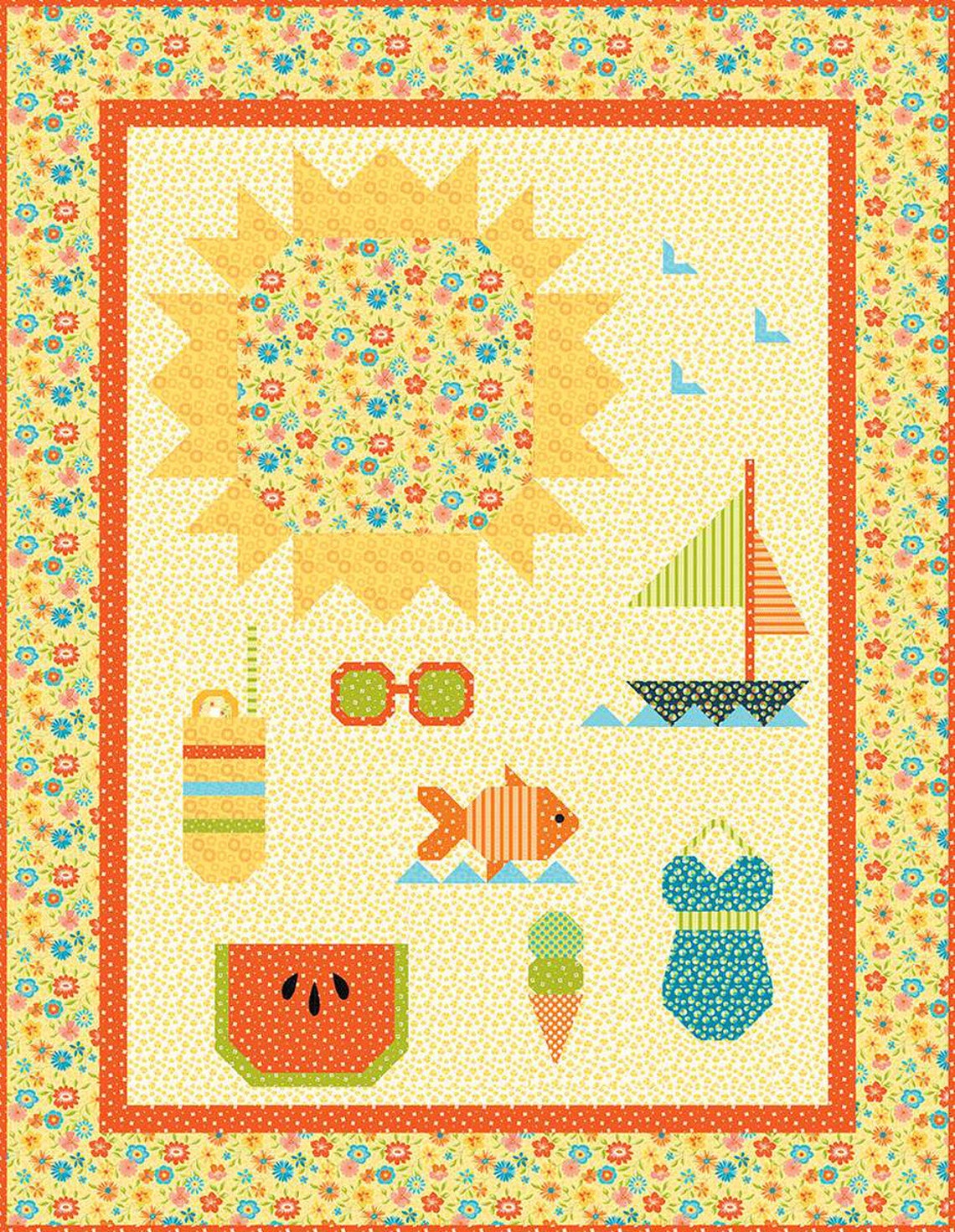 SALE Here Comes the Sun Quilt PATTERN 157 - Sandy Gervais - Riley Blake ...