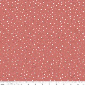 Portsmouth Stars C12918 Red by Riley Blake Designs - United States Flag Pin Dots Starbursts Patriotic - Quilting Cotton Fabric