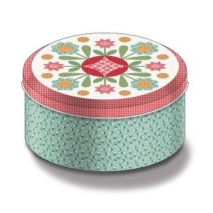 SALE Lori Holt Prairie Sewing Tin ST-25501 - Riley Blake Designs - Vintage-Like Storage Tin Canister