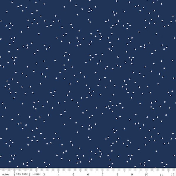 SALE Blossom Navy by Riley Blake Designs - Blue - Quilting Cotton Fabric