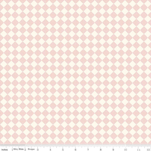 SALE Let It Bloom Allotment C14286 Blush by Riley Blake Designs - Blush Cream Geometric - Quilting Cotton Fabric