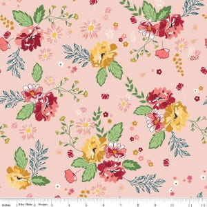 Melody Main C15140 Peaches 'n Cream - Riley Blake Designs - Floral Flowers Leaves - Quilting Cotton Fabric