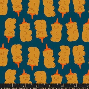 Egg & Friends Honey Bears RS3092 Galaxy - Moda Fabrics - Bottle Teddy Bear - Ru- Star Society - Quilting Cotton Fabric