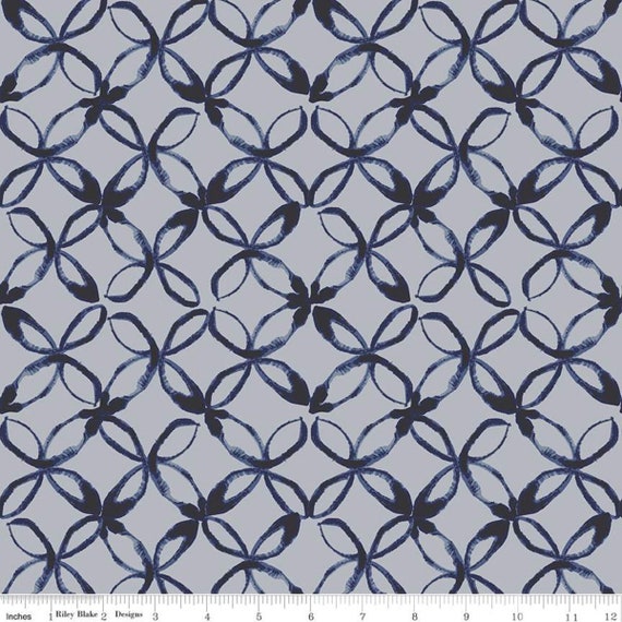 CLEARANCE Water Mark Cove C11321 Cool Gray - Riley Blake - Orange Peel  Design Geometric - Quilting Cotton Fabric