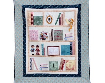 SALE Machine Embroidery Jane Austen Library Quilt Kit - KTME-36485 - Riley Blake Quilting Cotton Fabric