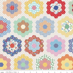 3-Yard cut- Always in Season Flower Garden WIDEBACK WB15110 Multi - Riley Blake - 108" American Jane - Quilting Cotton Fabric