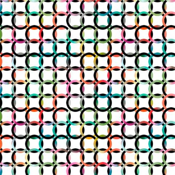 SALE Tree Dance Circle Geo 30295 White Z - by QT Fabrics