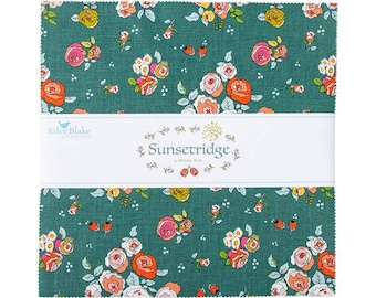 SALE Sunsetridge Layer Cake 10" Stacker Bundle - Riley Blake Designs - Floral - 42-Piece Precut  - Quilting Cotton Fabric