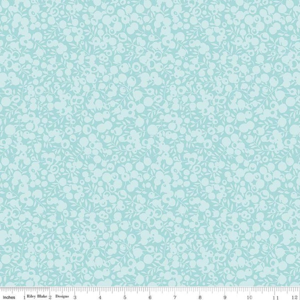 SALE The Wiltshire Shadow Collection 01666552A Sea Glass - Riley Blake - Tonal Leaves Berries  - Liberty Fabrics - Quilting Cotton Fabric