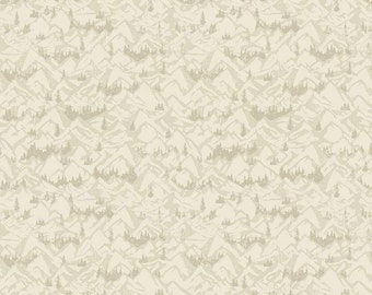 SALE Legends of the National Parks Mountains C13284 Cream - Riley Blake Designs - Tone-on-Tone Mountains Trees - Quilting Cotton Fabric