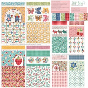 Home Decor Zippy Bags 3 LARGE CANVAS Panel HD15572 by Riley Blake - Lori Holt - Lightweight Canvas Cotton - Multiple Bag Projects