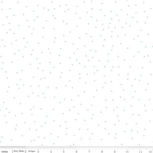 SALE Pin Dot Aqua - Riley Blake Designs - Aqua Blue on White Polka Dot - Quilting Cotton Fabric