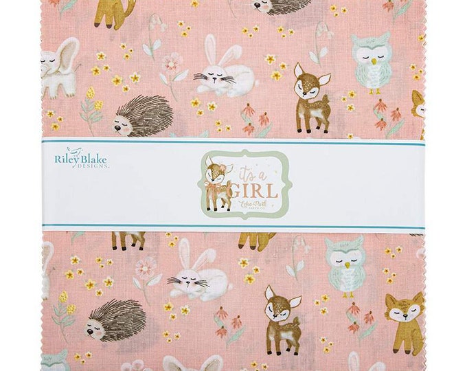 It's a Girl Layer Cake 10 Stacker Bundle Riley Blake Designs 42 Piece