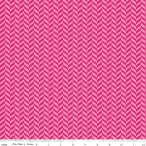 CLEARANCE Effervescence Herringbone C13730 Hot Pink by Riley Blake  - Quilting Cotton