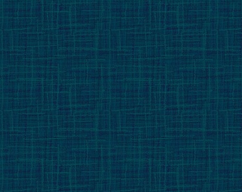 May include: A teal blue fabric with a subtle woven pattern. The fabric has a slightly textured surface.