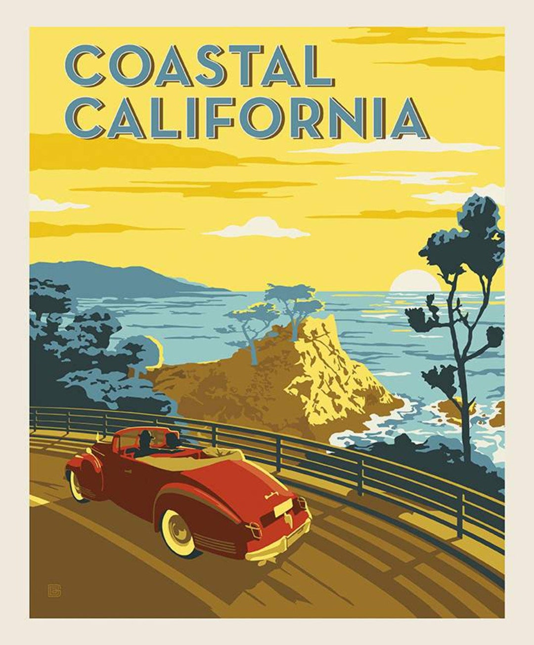SALE Destinations Coastal California Poster Panel P10978 by Riley Blake
