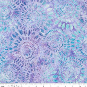 3 Yard Cut - SALE Batiks Expressions Dahlias WIDE BACK BTWB23010 Wisteria Skye - Riley Blake - 107/108&quot; Wide  - Quilting Cotton Fabric