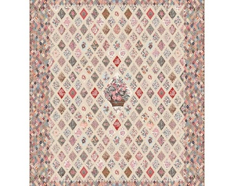 SALE Jane Austen Coverlet Boxed Quilt Kit KT-17450 - Riley Blake - Includes Fabric Pattern Acrylic Template Keepsake Box - Licensed Product