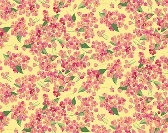 CLEARANCE Orchard Blossoms C13152 Lemon - Riley Blake Designs - Floral Flowers - Quilting Cotton Fabric