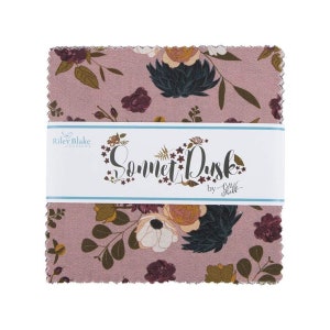 Sonnet Dusk Charm Pack 5" Stacker Bundle - Riley Blake Designs - 42 piece Precut Pre cut - Floral - Quilting Cotton Fabric