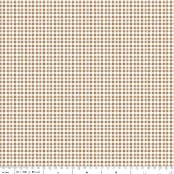 SALE Bee Ginghams Jennifer Brown Sugar PRINTED Gingham Fabric C12559 - Riley Blake Quilting Cotton