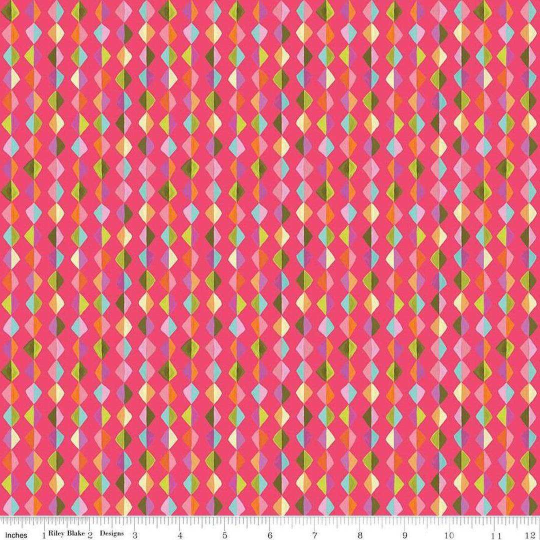Zinnias Kites C16696 Hot Pink - Riley Blake Designs - Geometric