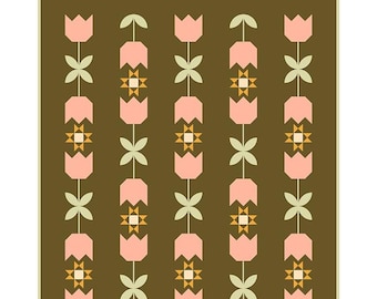 SALE The Tulip Quilt PATTERN - Pear Tree Market Riley Blake Designs- INSTRUCTIONS Only - Advanced Beginner Piecing Pattern
